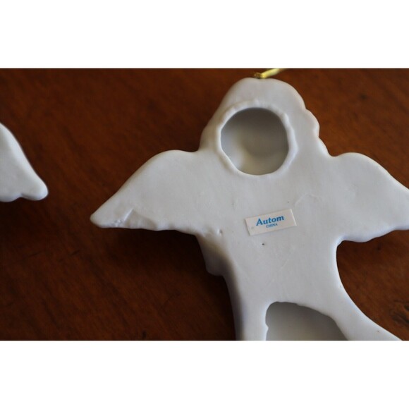 Lot 6x Ceramic Angel Christmas Ornament Autom Band Music Instrument Banjo Guitar - Picture 10 of 13